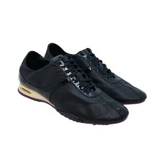 Cole Haan Nikeair Sneakers SZ 7 Black Patent Leather Shoes Lace Up Women -Flaw